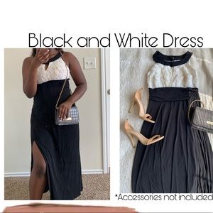 Formal black and white dress